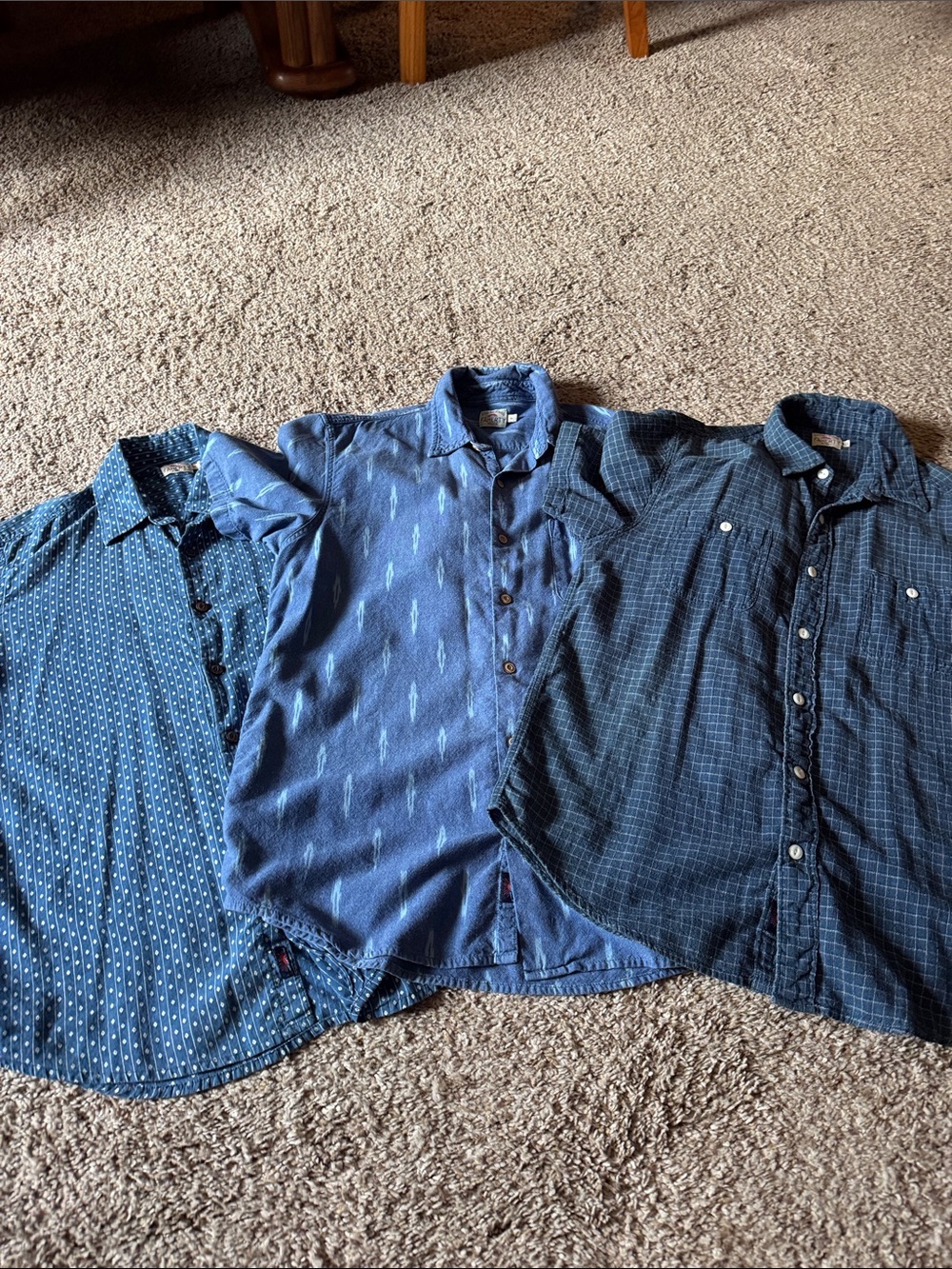 Lot of 3 Faherty Short-Sleeve Button Down Shitts